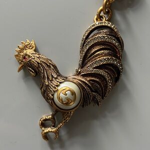 RARE Gucci Gold Rooster Keychain BAG CHARM